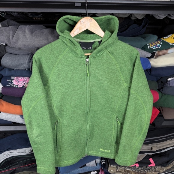 Marmot Tops - Marmot Polartec Full Zip Hoodie Jacket Green‎ Women's XS Fleece Thermal Outdoor